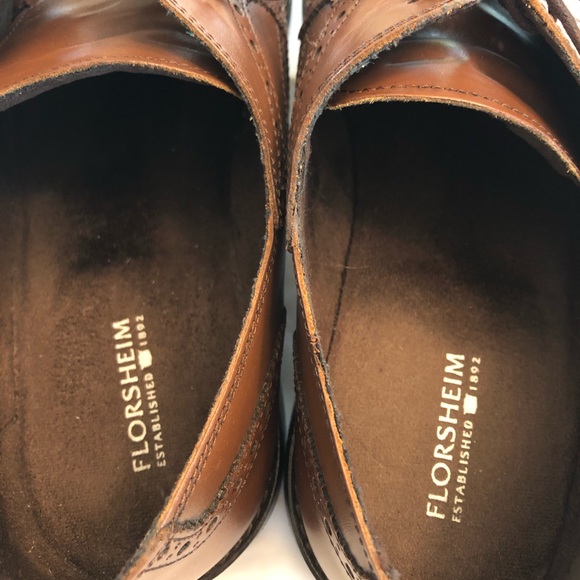 Florsheim Palladino Oxford Wingtips 11428 Cognac Lace Up Dress Shoe Sz 11 D - Picture 7 of 9